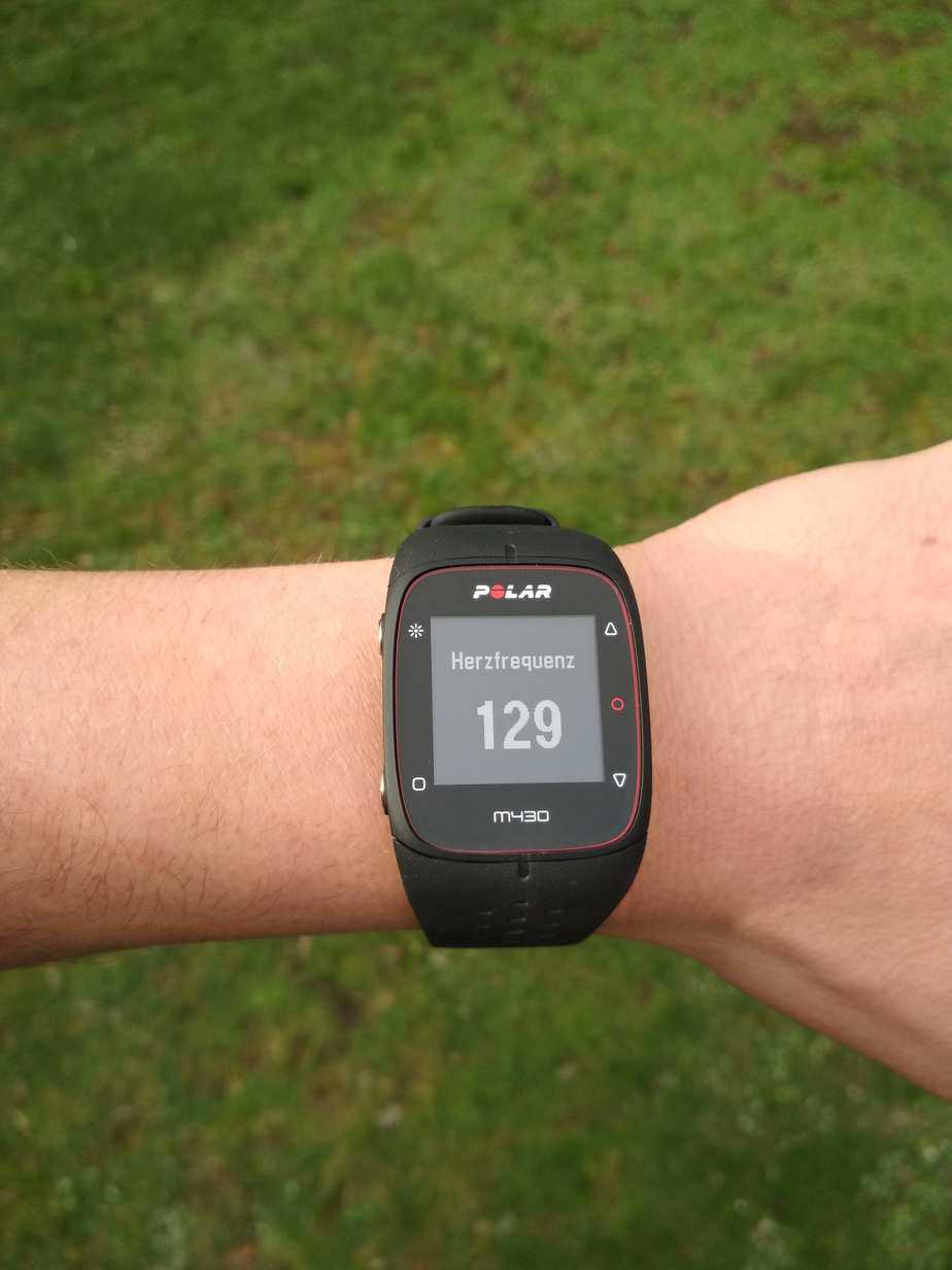 Anzeige der Herzfrequenz bei der Polar M430
