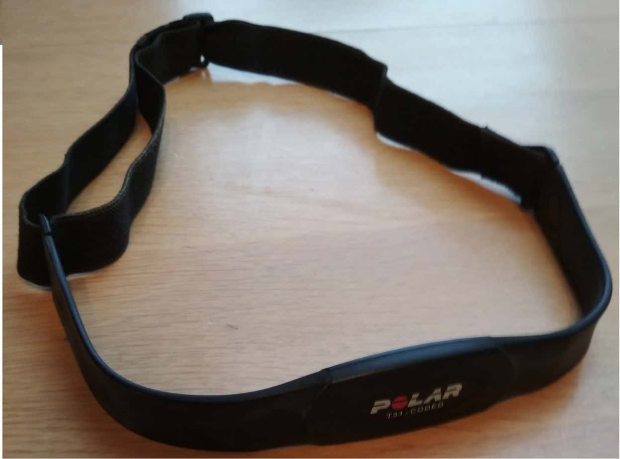 Ein Brustgurt für eine Pulsuhr von Polar.