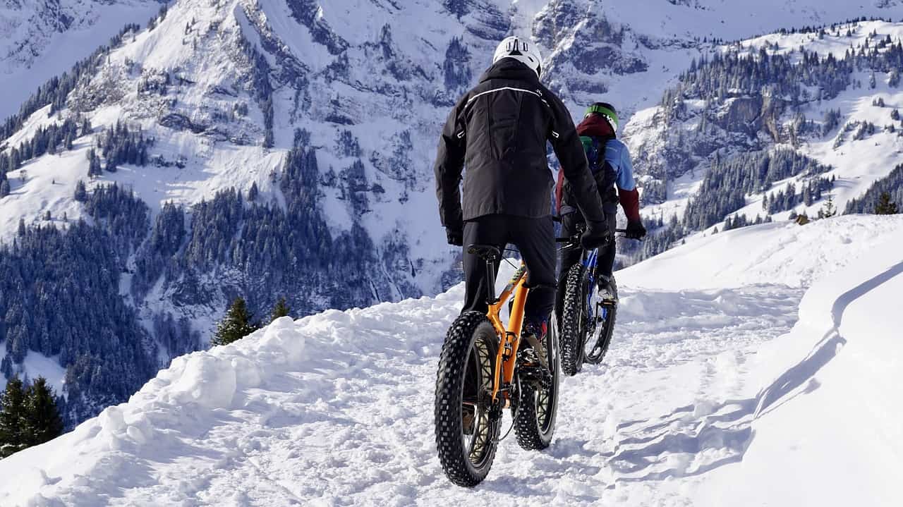 Fahrrad Berge Schnee