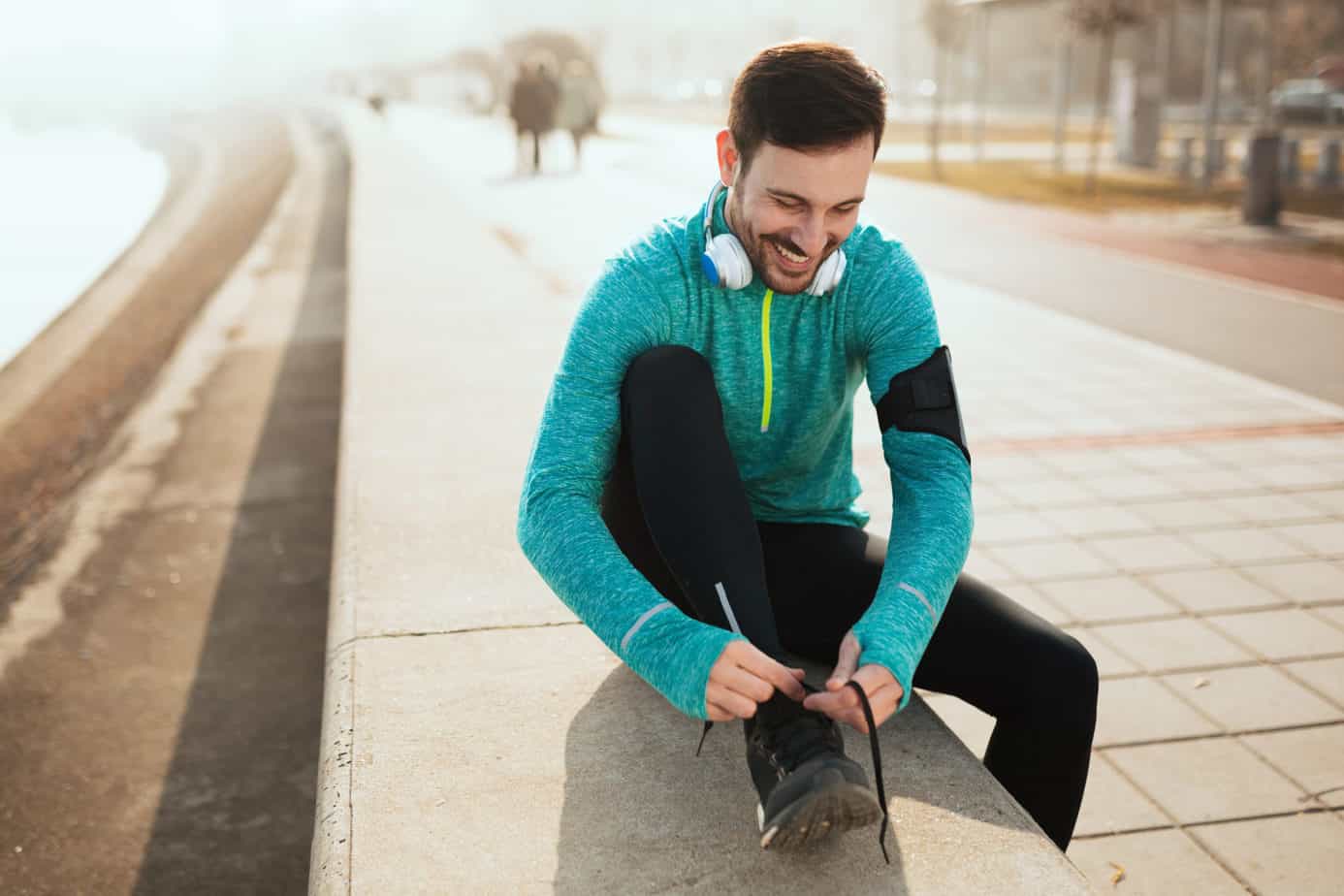 Jogger Herzfrequenzmessung am Fuß